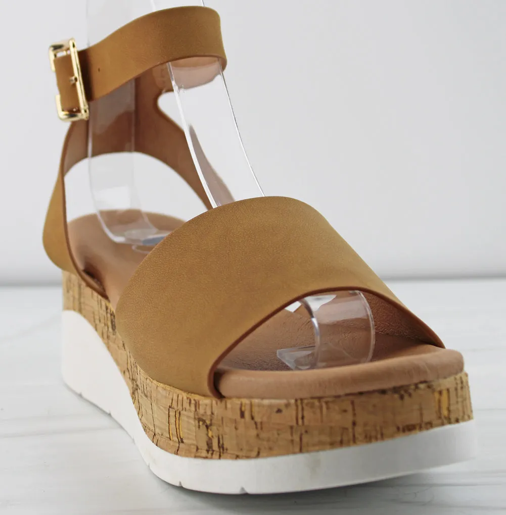 Class 57 Women's Buckle Embellished Platform Sandals