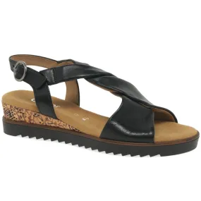 Gabor Twist Front Sandal Black