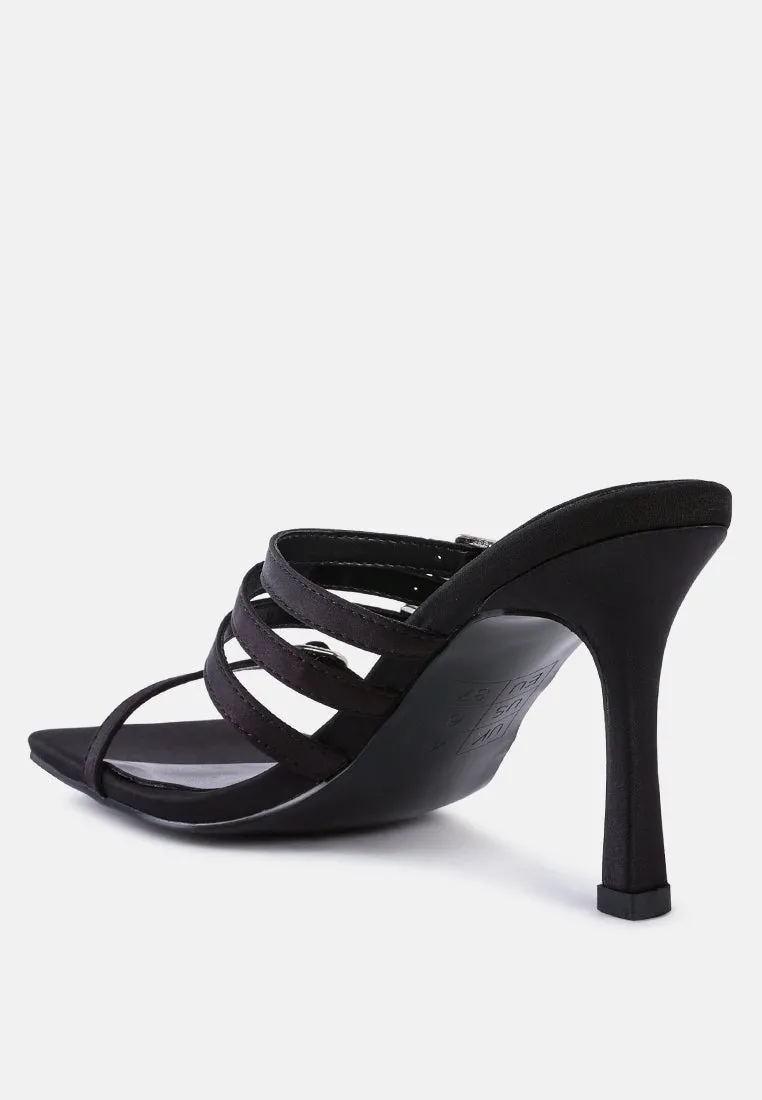 times up diamante buckle mid heel sandals